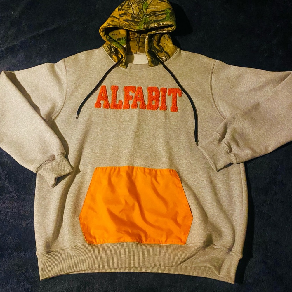 Gray and Orange Men's Sweater